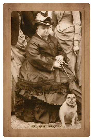QUEEN VICTORIA ca1890s With Beloved Last Pet Dog Turi Photograph Cabinet Card RP