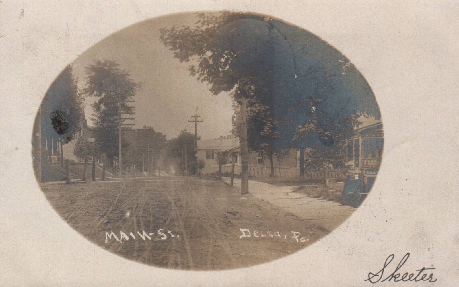 Delta Pa. Main Street York Co. Vintage 1906 Postcard