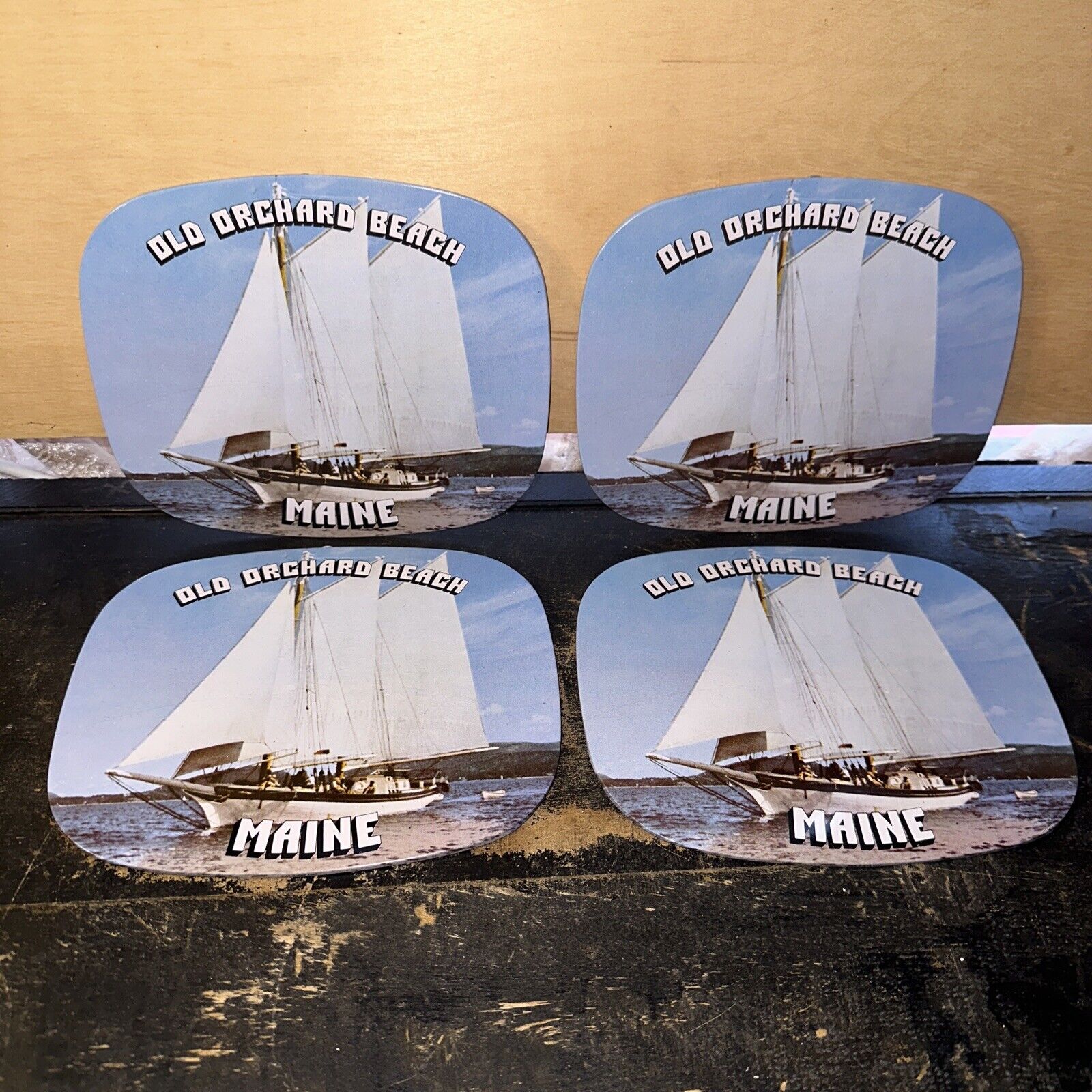 Old Orchard Beach Maine Vintage Trivets, Wall Decor 4 Total