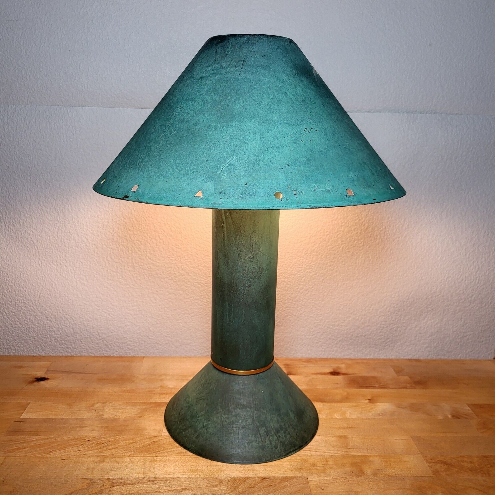 Vintage 1980s Ron Rezek 4200 Copper Table Lamp 