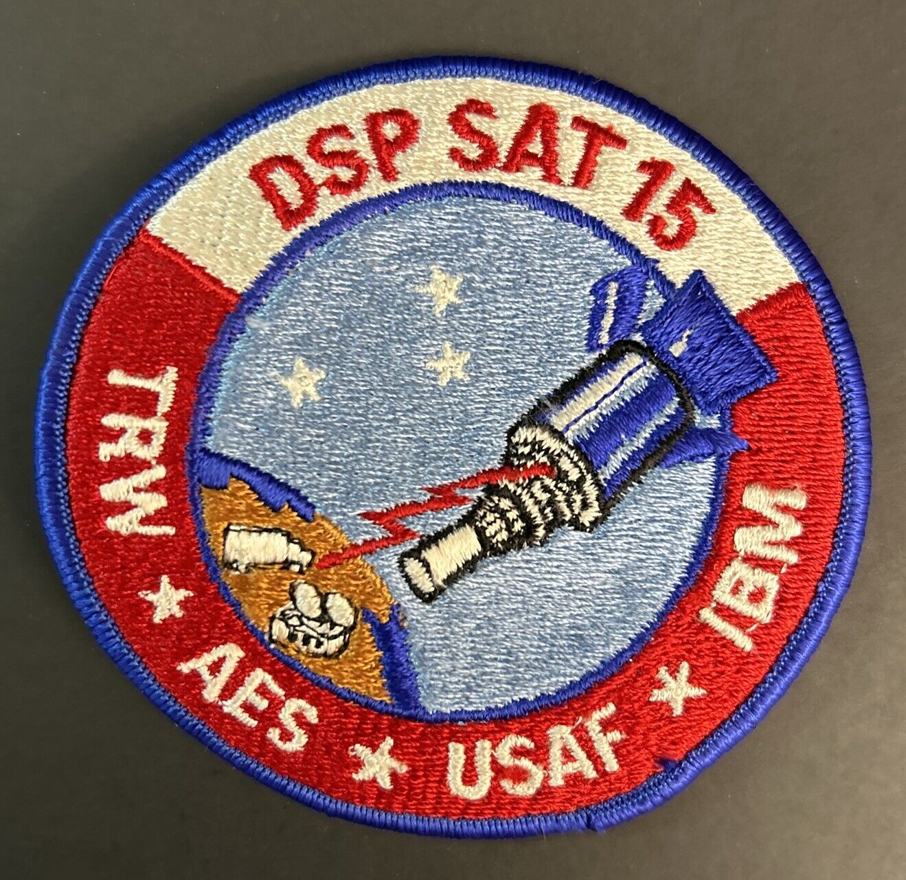 RARE Space Shuttle Defense Systems DSP SAT 15 4” Patch TRW AES USAF IBM NASA