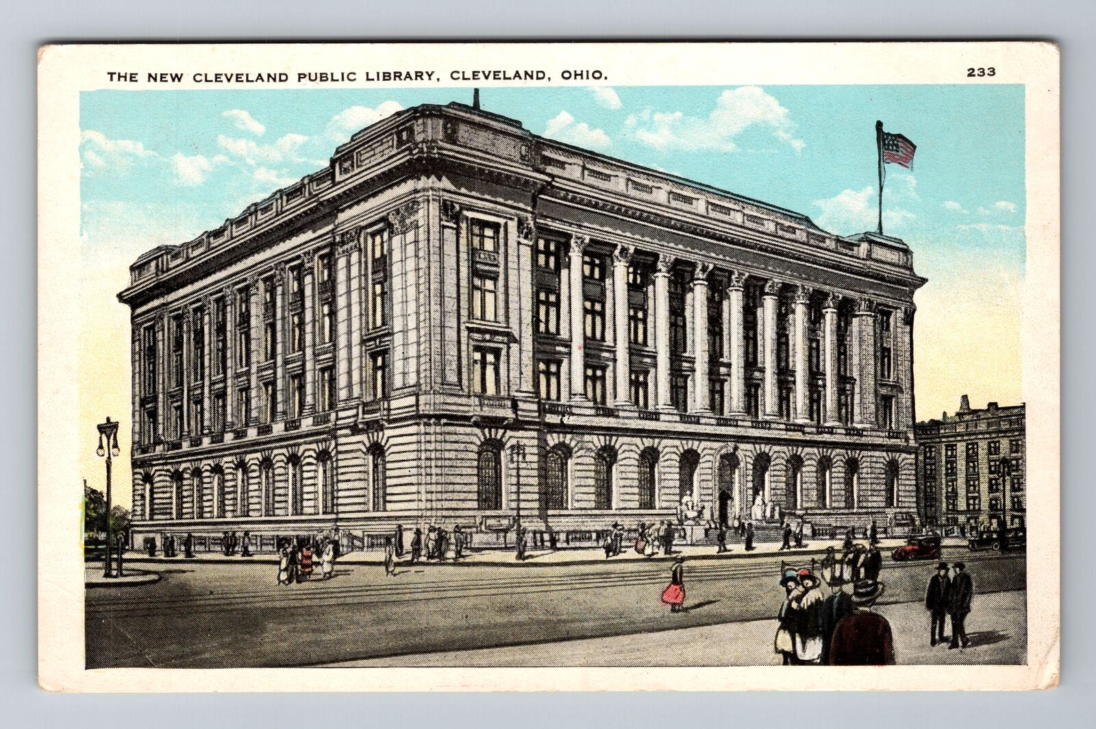 Cleveland OH-Ohio, Cleveland Public Library, Antique Vintage Souvenir Postcard