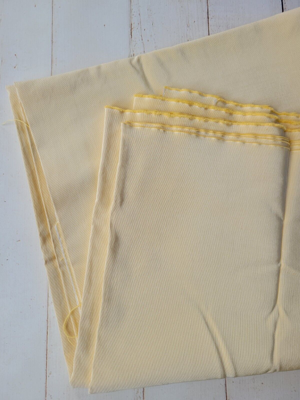Vintage Woven Silk Fabric - Pale Yellow - Mid Weight - Apparel - 3+ Yds by 49\