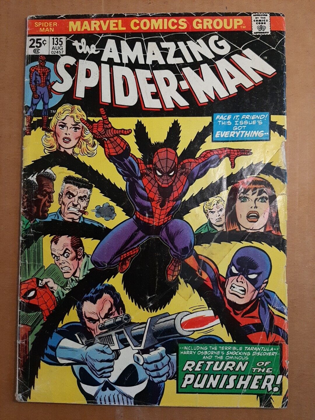 Amazing Spider-Man #135 vol.1  1974 🔑 2nd app.punisher,MVS intact low grade