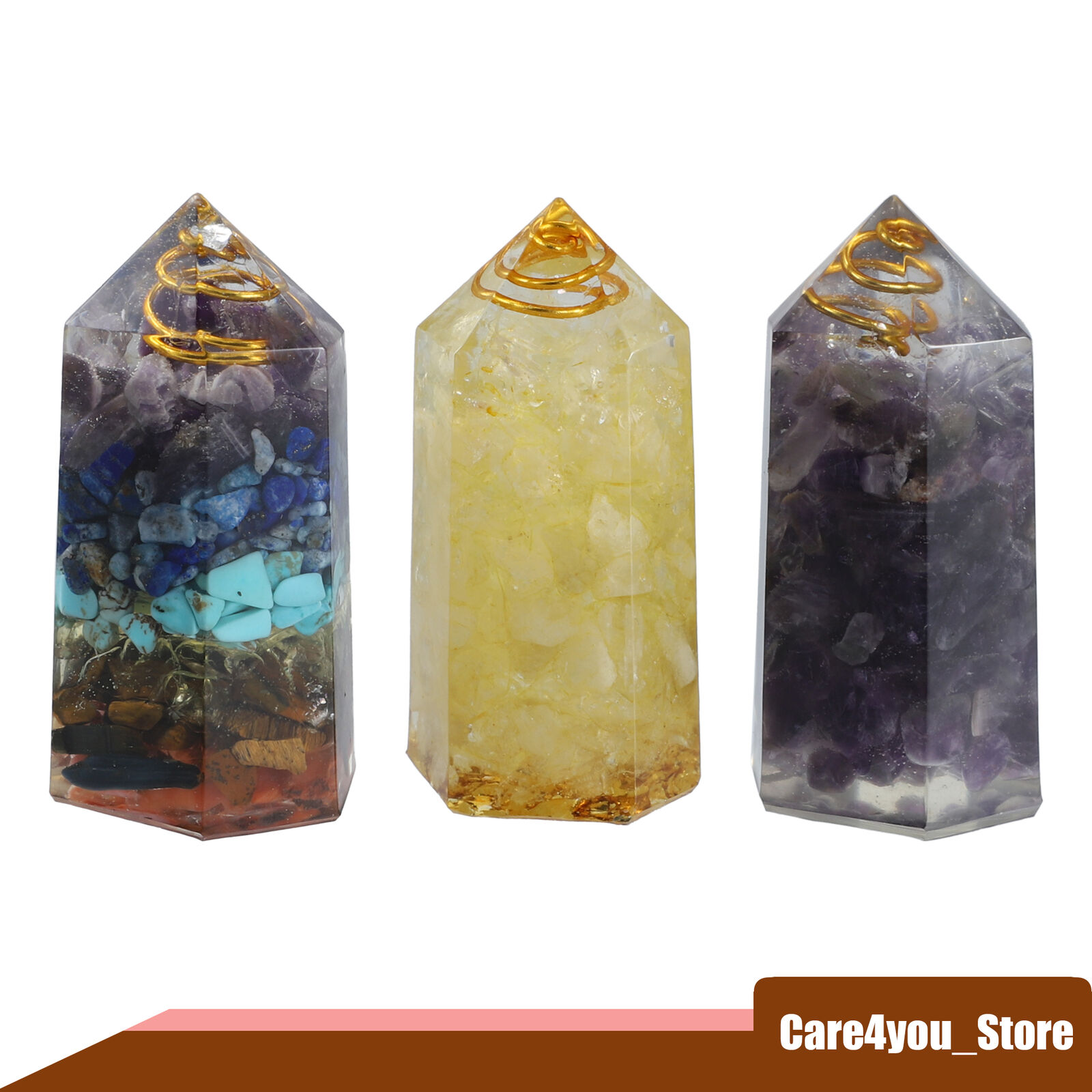 4 Pcs Palm Stone Faux Crystals Column Stone Carved 7 Chakra Stones  for Relax