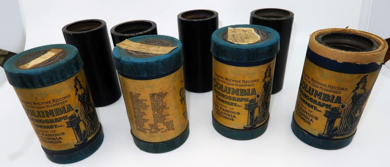 Antique Columbia & Others Phonograph Cylinder Records, Lot of 8