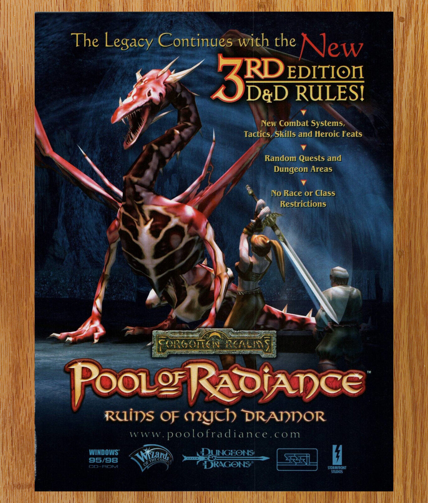 Forgotten Realms Pool of Radiance D&D - Game Print Ad / Poster Promo Art 2000