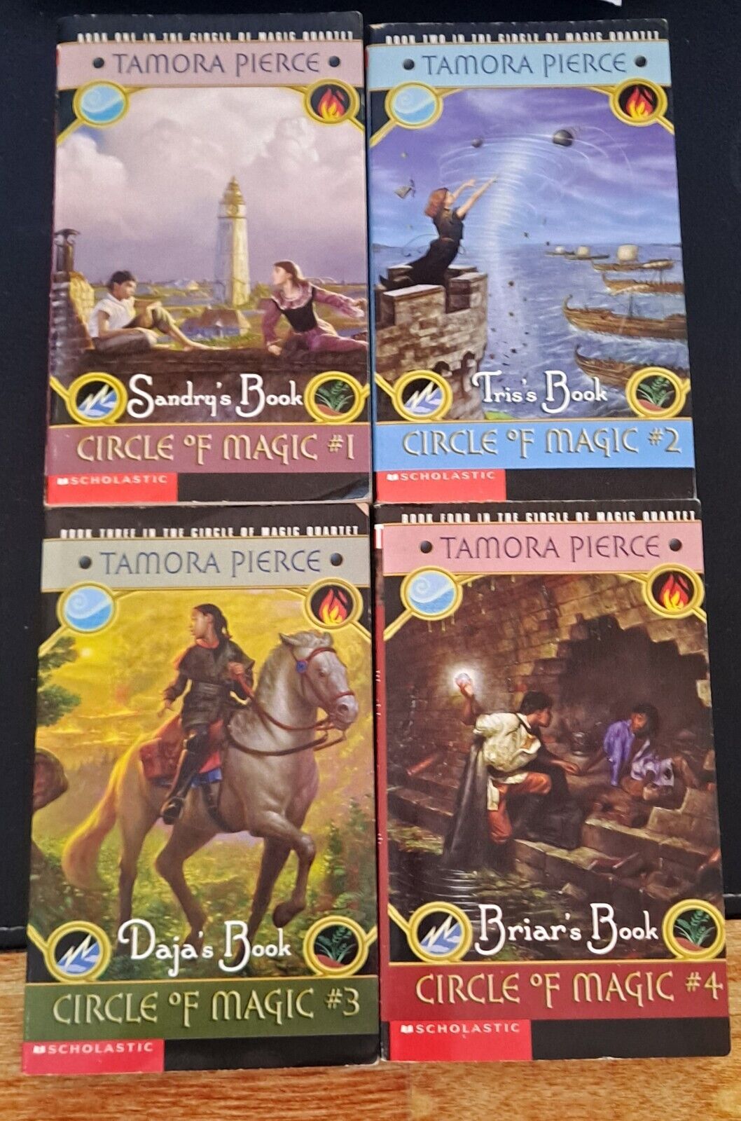 CIRCLE OF MAGIC QUARTET by TAMORA PIERCE Complete Set of 4 ORIGINAL PBs