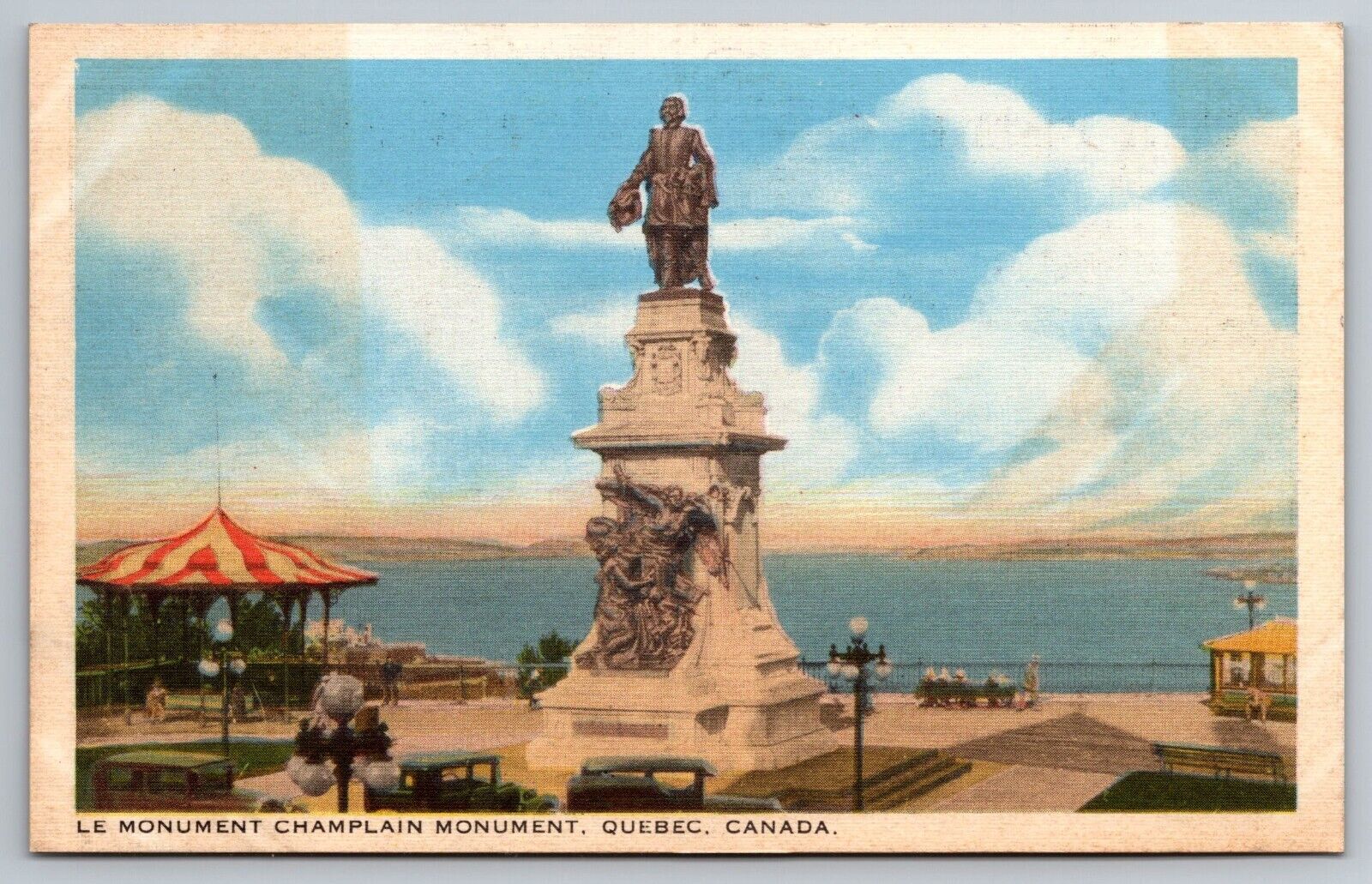 Le Monument Champlain Quebec Postcard