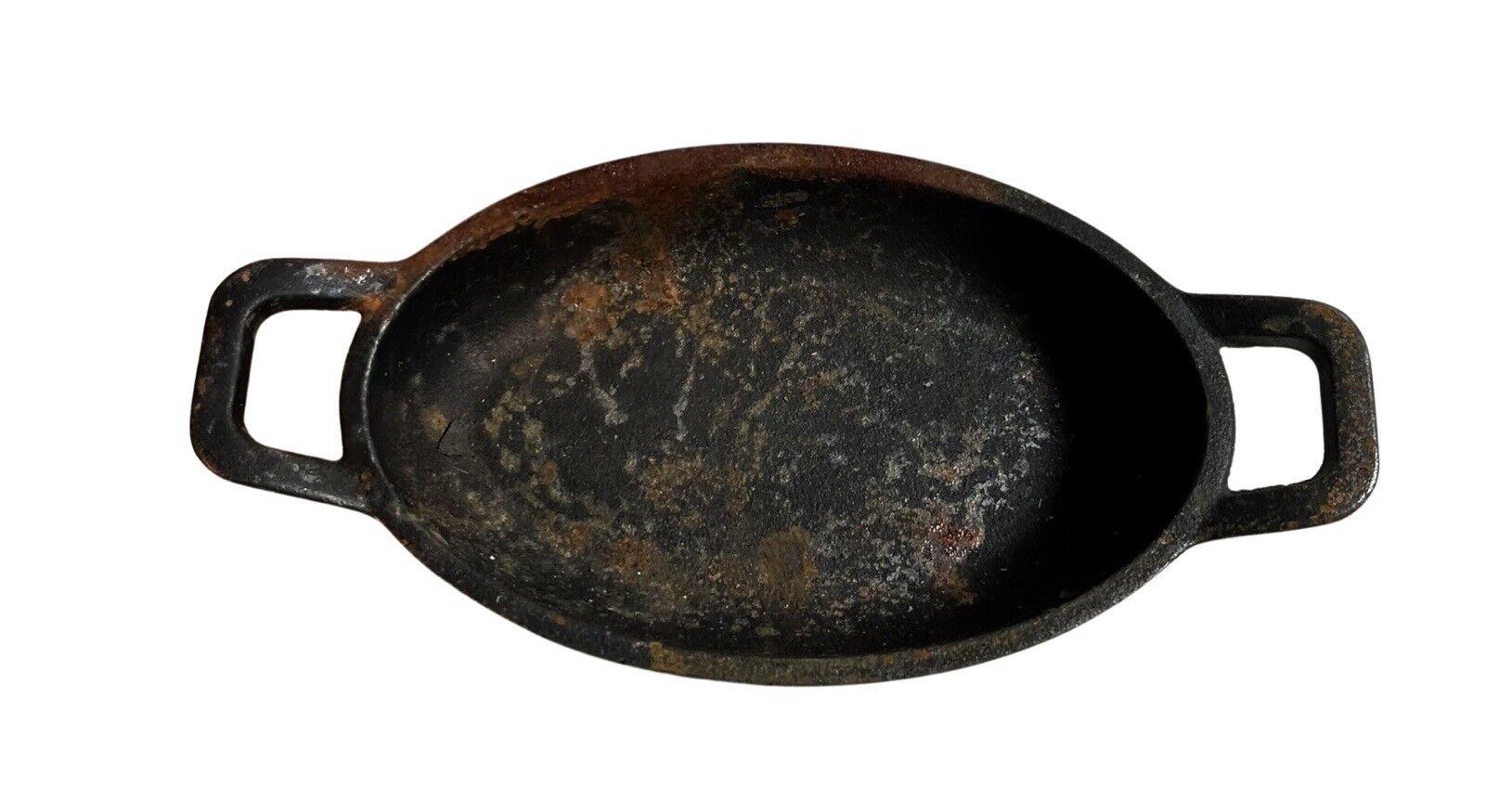 Antique Cast Iron Mini Oval Pan Cookware 8.5\