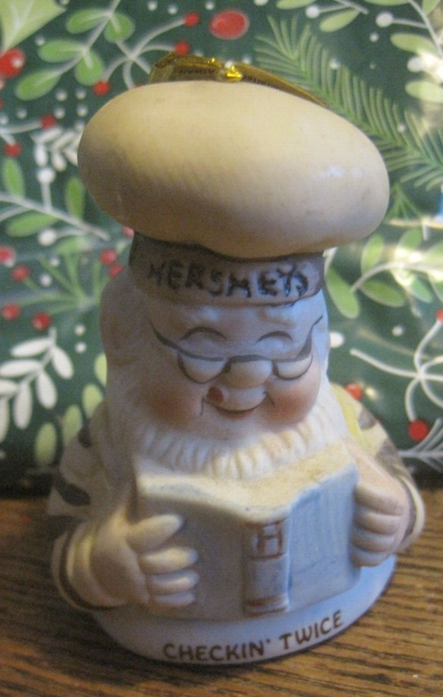 VTG L’il Chimers Hershey CHOCOLATE SANTA Elf Christmas Bell Ornament
