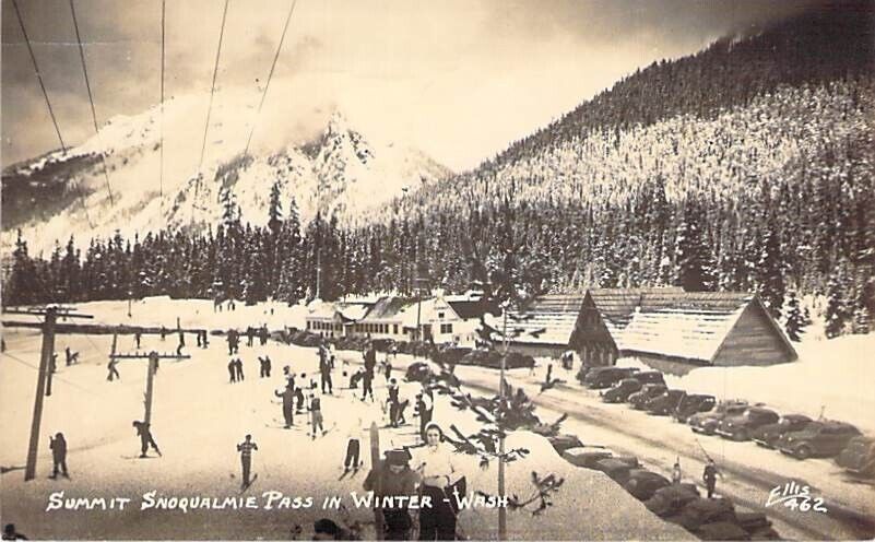 Summit Snoqualmie Pass in Winter, Washington, Posted 1948