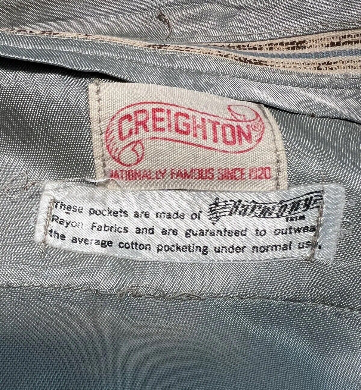 Vintage WW2 US Army Creighton Harmony Khaki Trousers Pants Men's Size 37 x 31