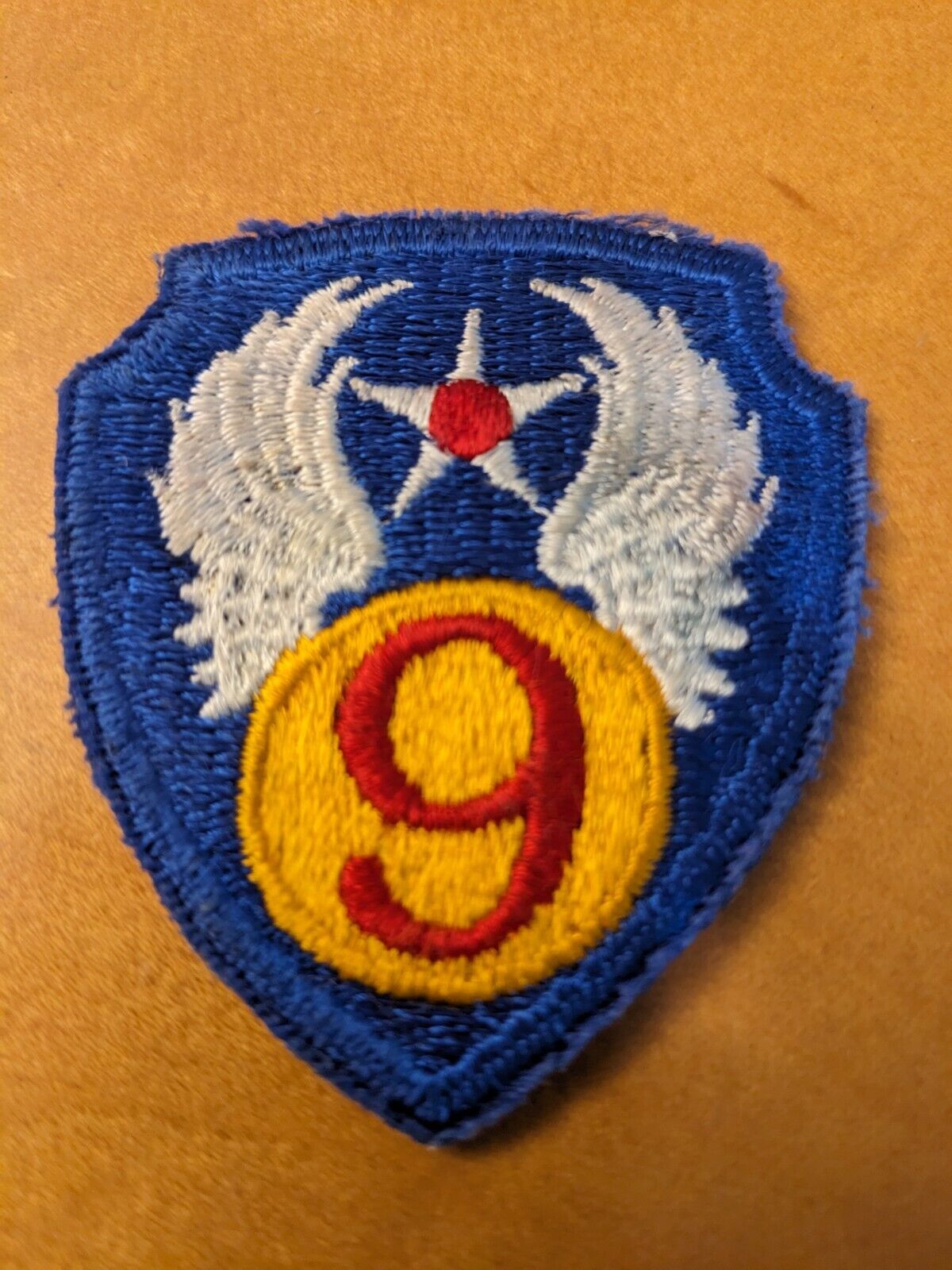9TH AIR FORCE USAF STAR WINGS SHIELD MILITARY BLUE EMBROIDERED PATCH