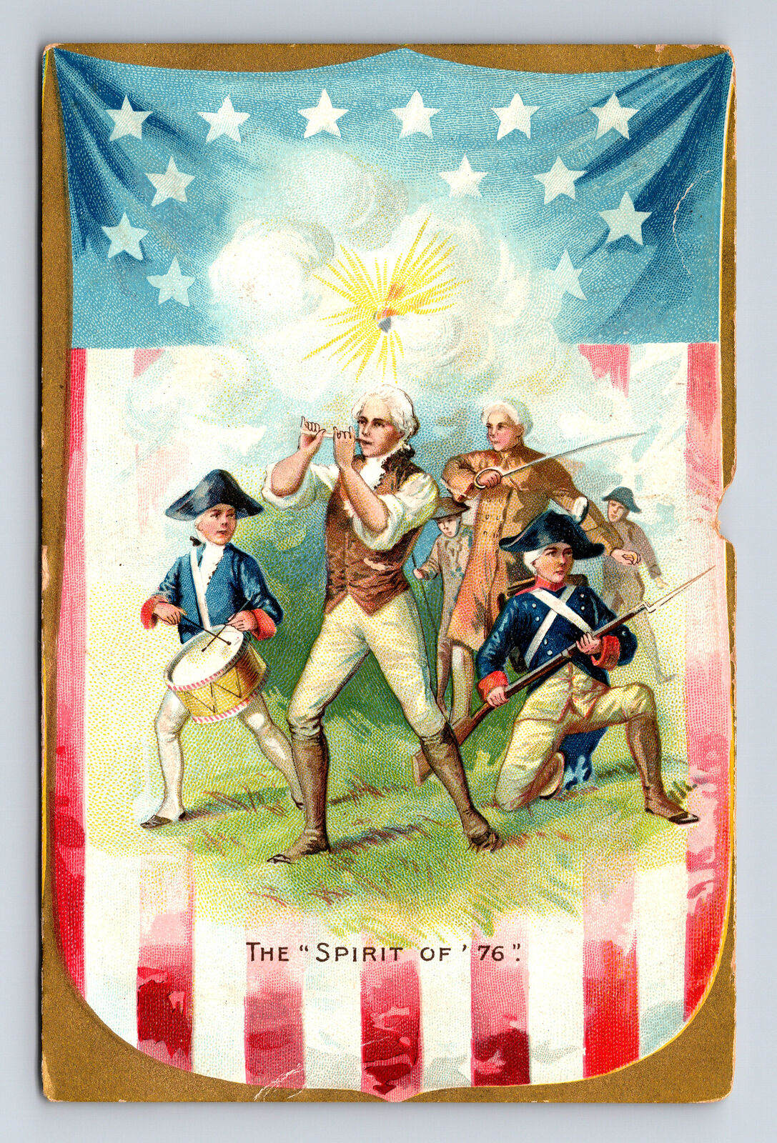 TUCK\'s Spirit of \'76 1776 Gold Accent Patriotic Postcard