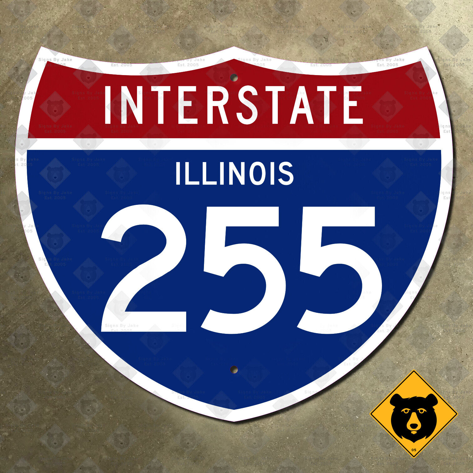 Illinois Interstate 255 highway marker 1961 Greater Saint Louis loop metro 21x18