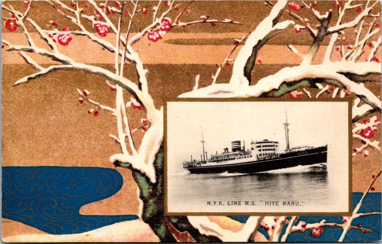 Vintage Postcard Japan Steamer Nippon Yusen Kaisha N.Y.K. S.S. Hiye Maru