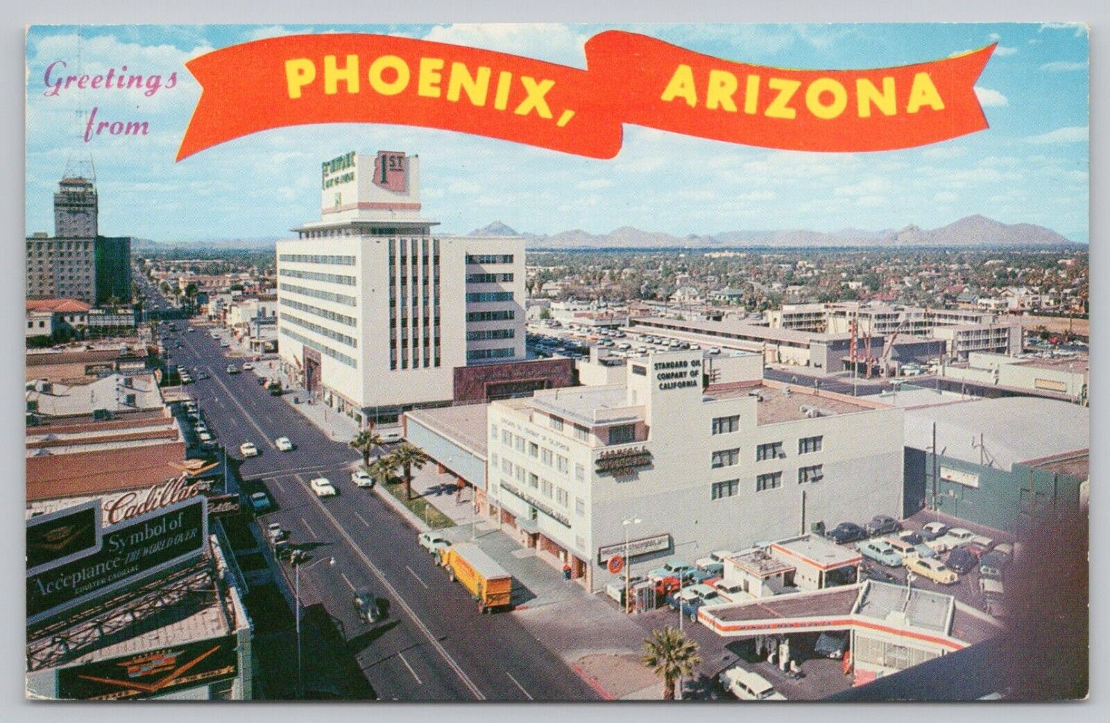 Postcard Greetings from Phoenix Arizona, North Central Avenue