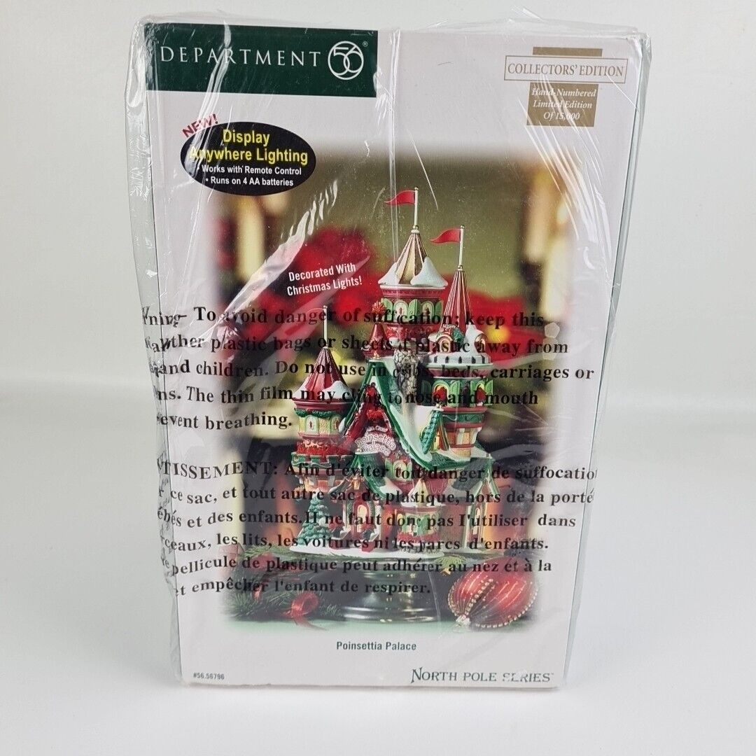 Department 56 Poinsettia Palace Limited Edition 160 of 15,000 North Pole 56796