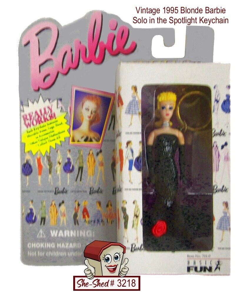 Vintage Barbie Blonde Solo in the Spotlight Keychain Basic Fun for Mattel NRFB