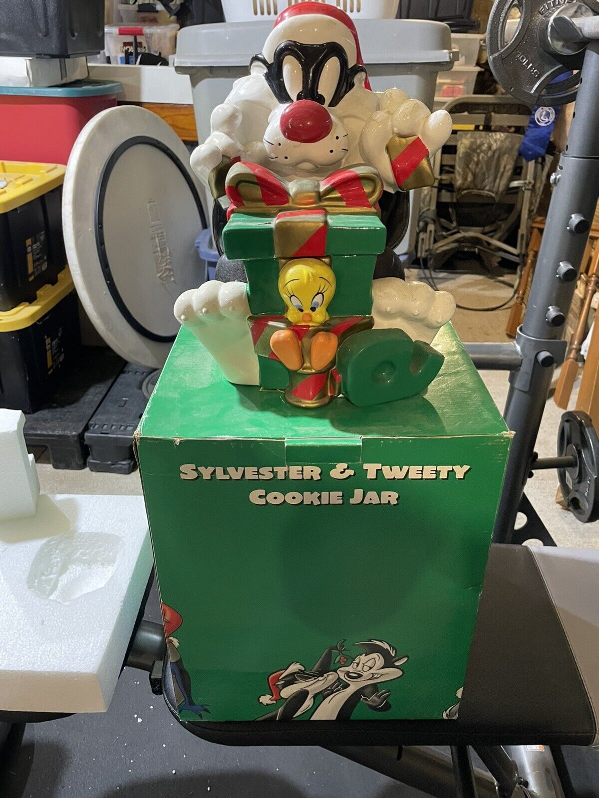 Sylvester and Tweety Cookie Jar - Christmas