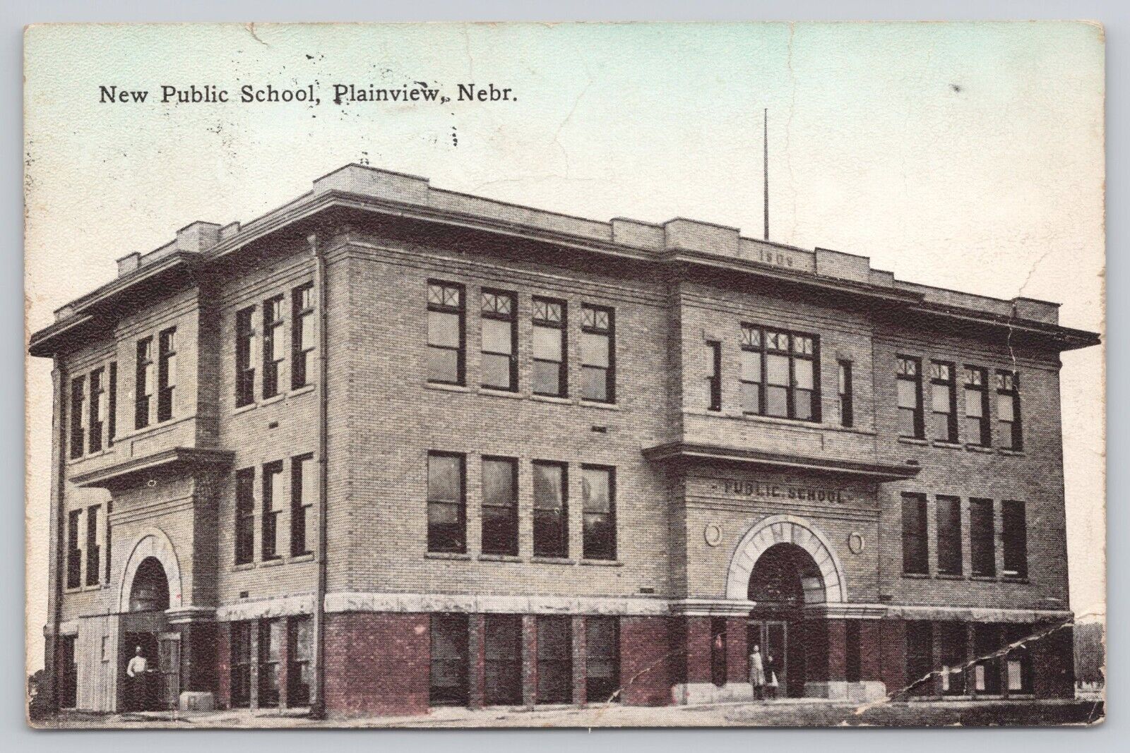 Vtg Post Card New Public School, Plainview, Nebraska I178