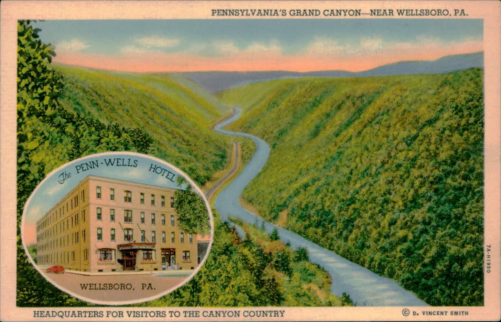 Postcard: The PENN-WELLS PENNSYLVANIA\'S GRAND CANYON-NEAR WELLSBORO