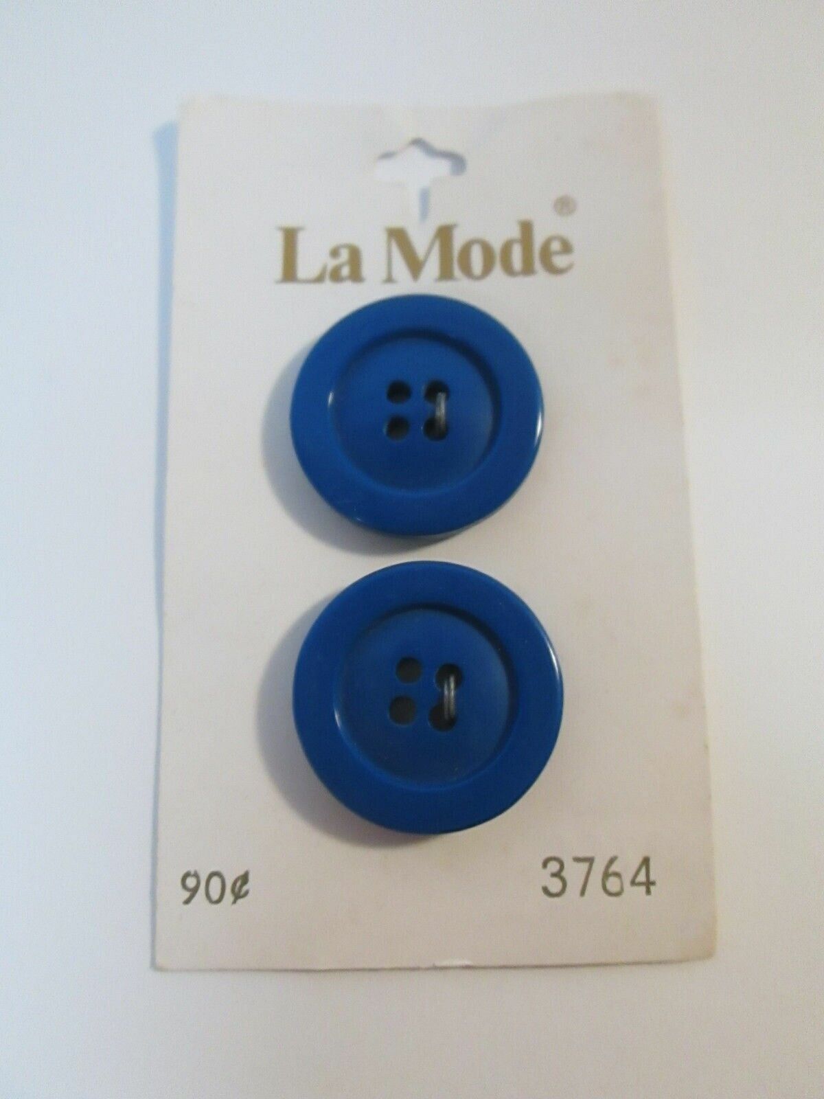 Vtg La Mode 2ct ROYAL BLUE Buttons on Card Style 3764 7/8\