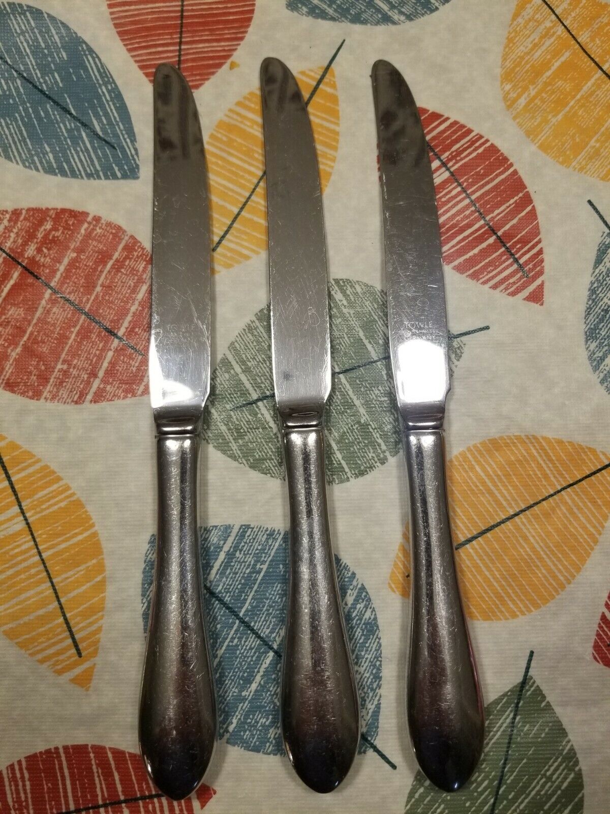 3 Towle Boston Antique Stainless Knives Germany