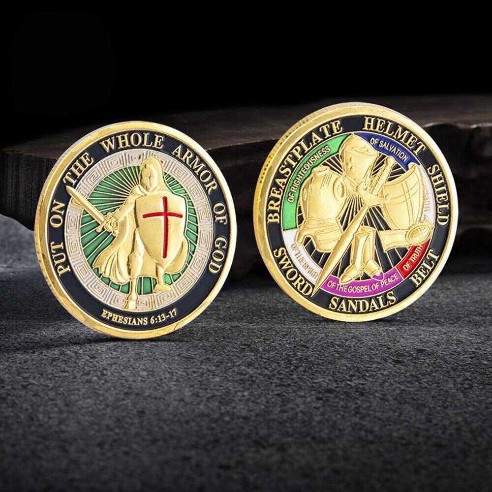 100PC Put on the Whole Armor of God Commemorative Challenge Coin Collection Gift