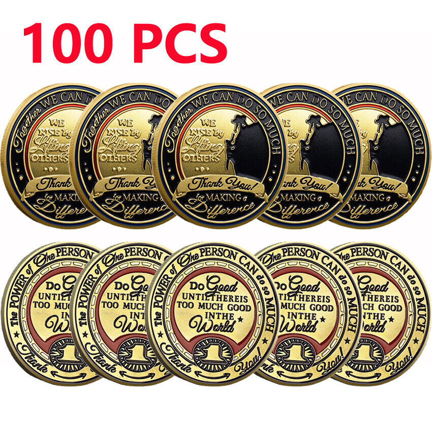 100PC Thank You For Making A Difference Gold Plated Commemorative Challenge Coin
