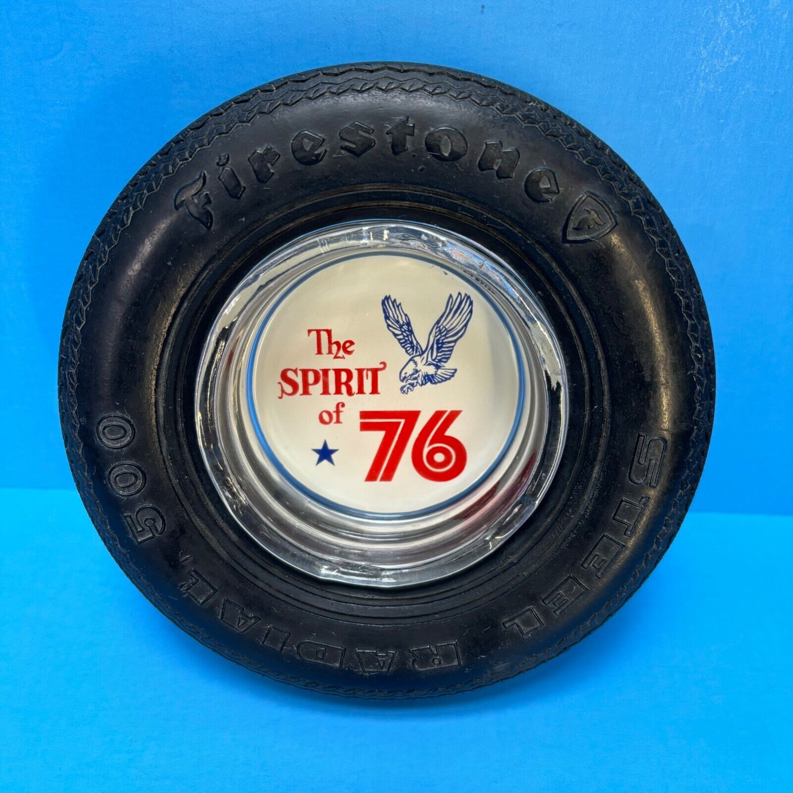 Vintage Firestone Spirit Of 76 Advertising Tire Ashtray ~ Steel Radial 500