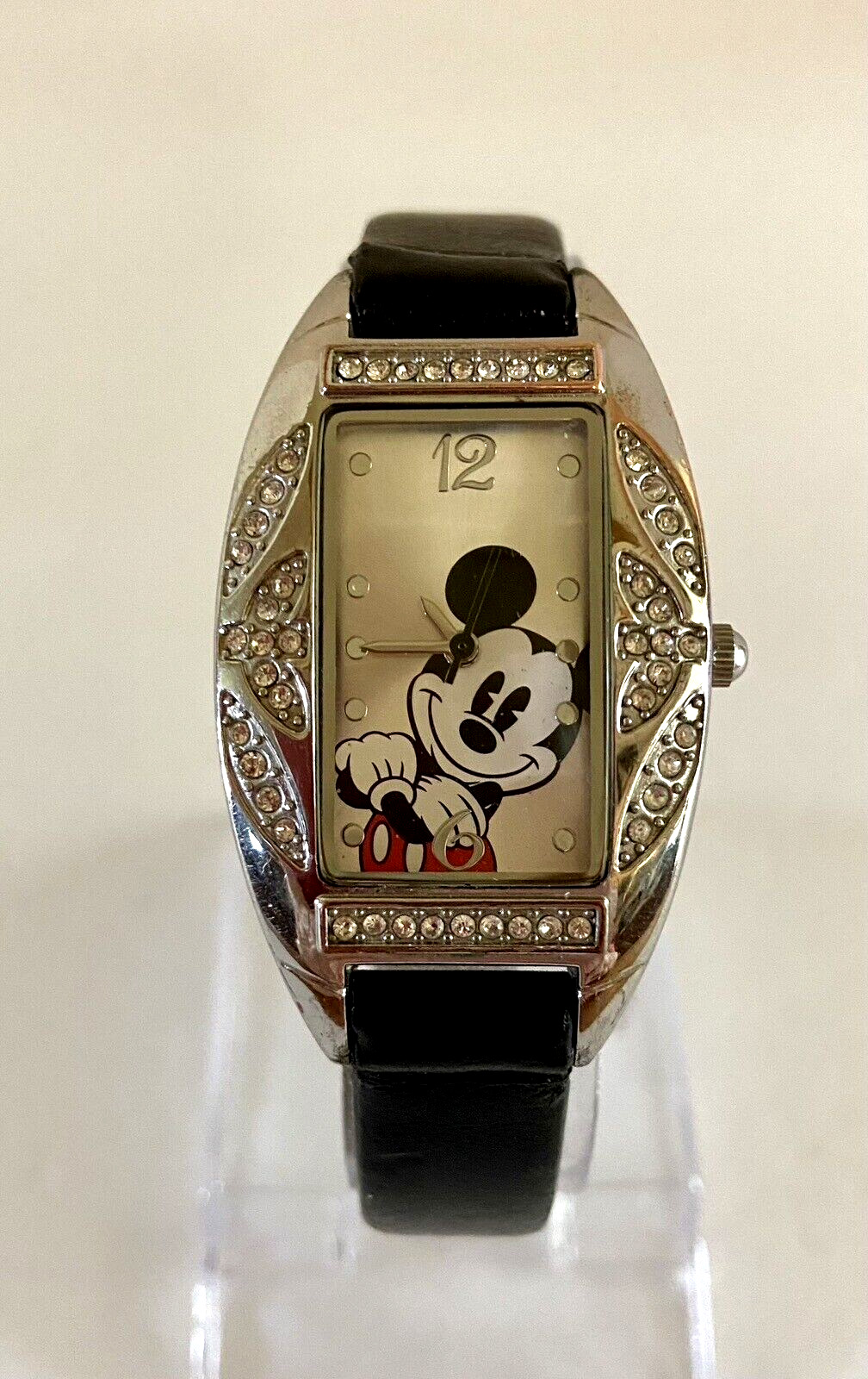 Disney MZB Mickey Mouse Watch w/Rhinestones MCK1057K - Running - SEE VIDEO