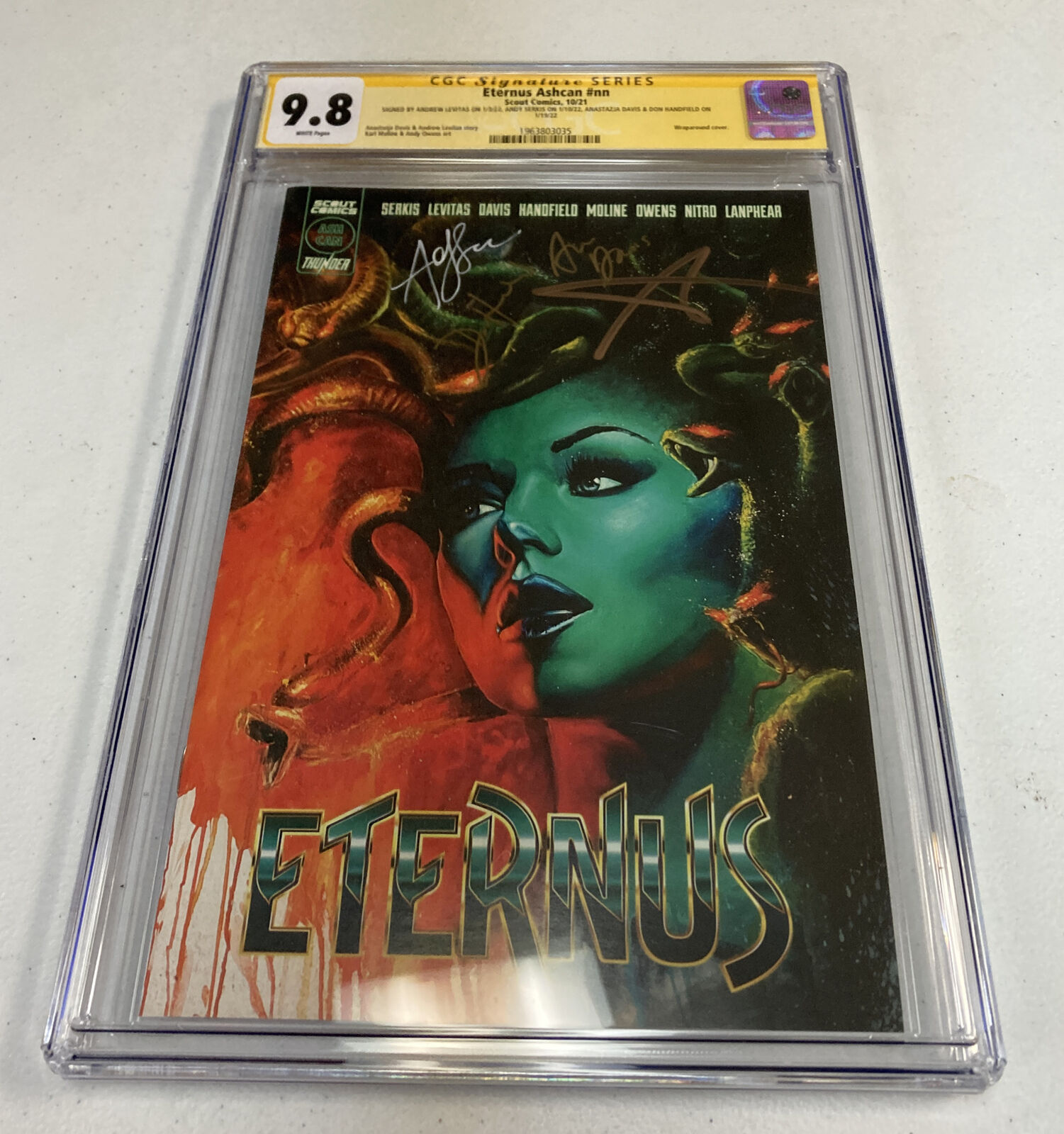 Eternus #1 CGC 9.8 SS Ashcan Scout Comics 4 times signed  Andy Serkis 