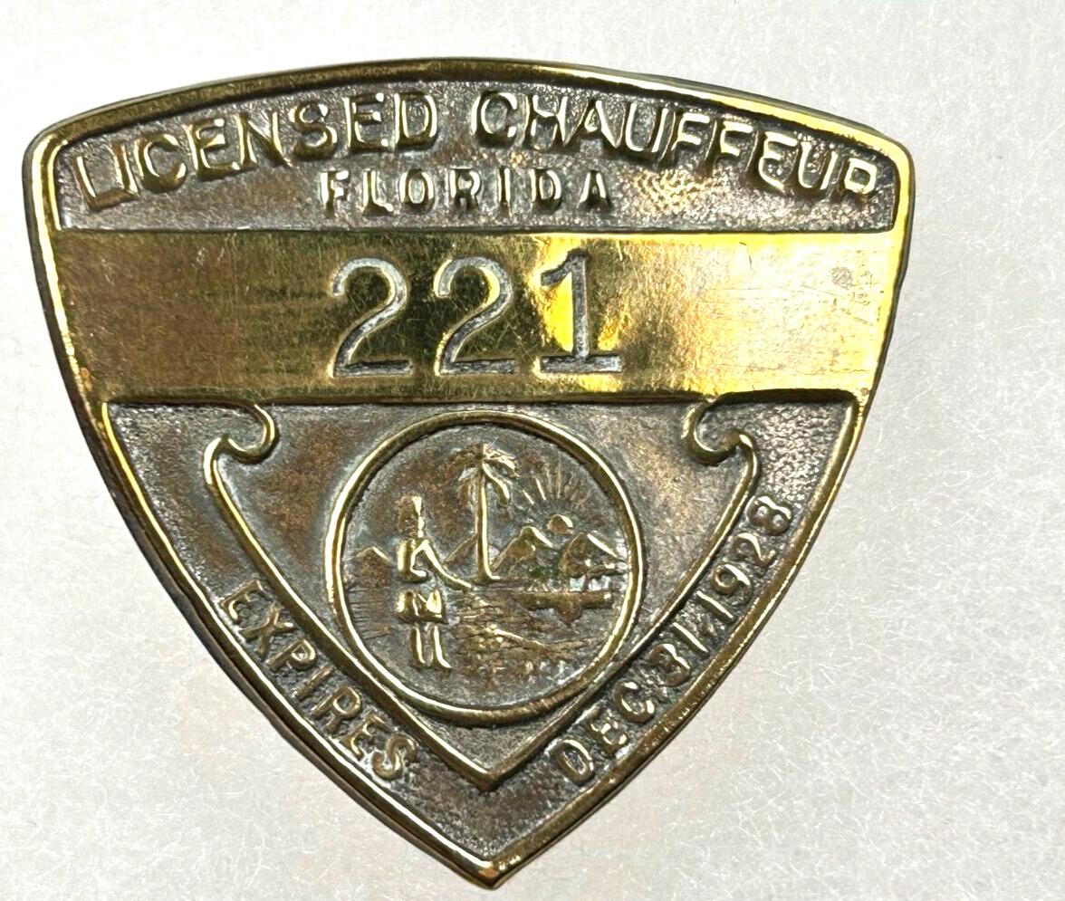 1928 Florida Chauffeur Badge #221