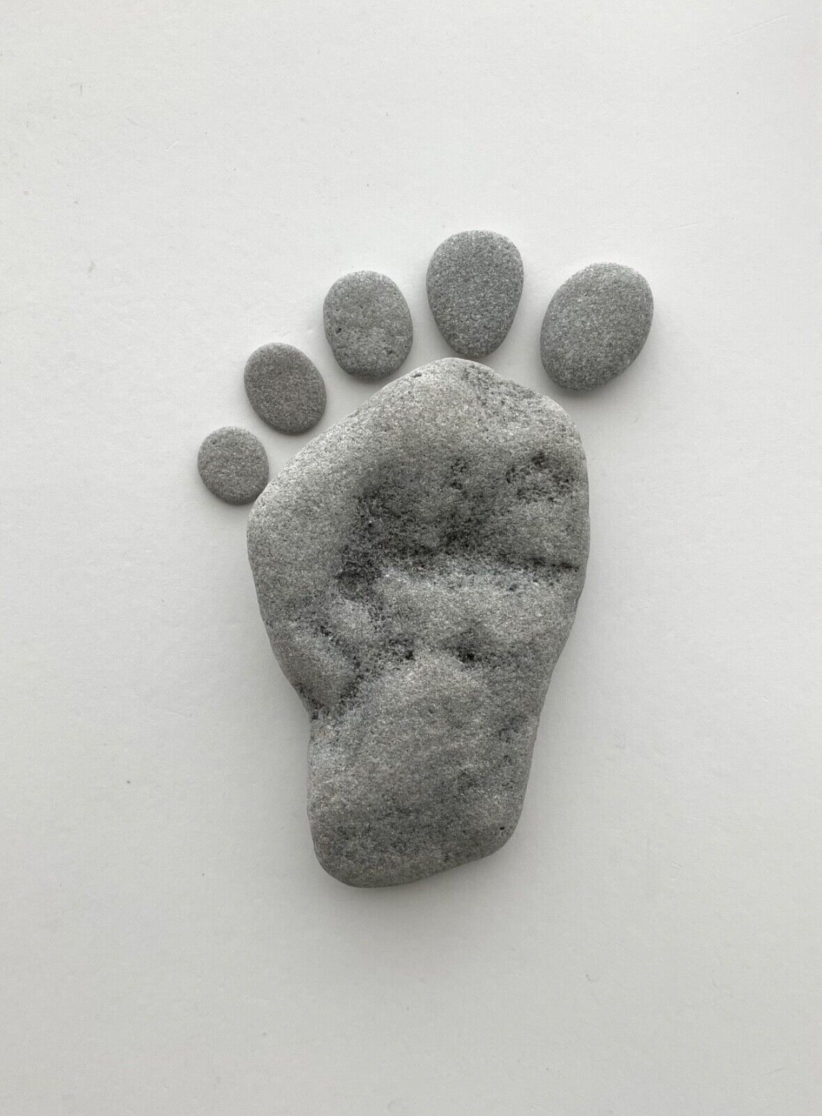 Barefoot Foot Print Rocks Natural Beach Stone Garden Art Sign Craft med USA #F4