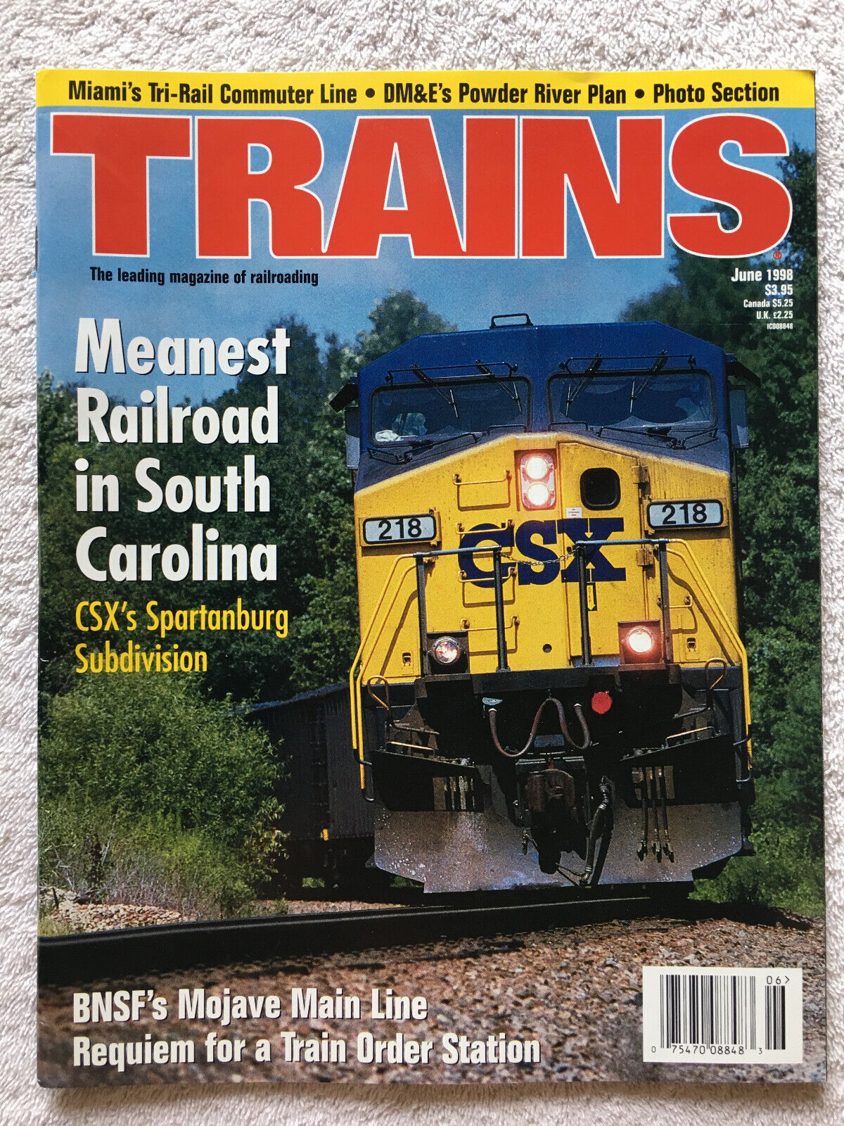 TRAINS magazine JUNE 1998 - CSX South Carolina, BNSF Mojave, Miami Tri-Rail