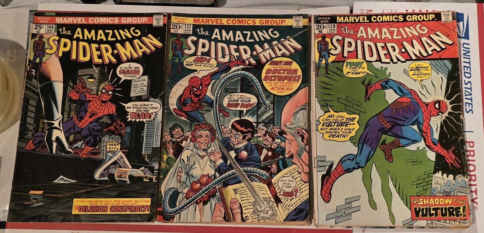 Lot of 9 Amazing Spiderman - All Original 70s 131, 144-147, 149, 151, 158