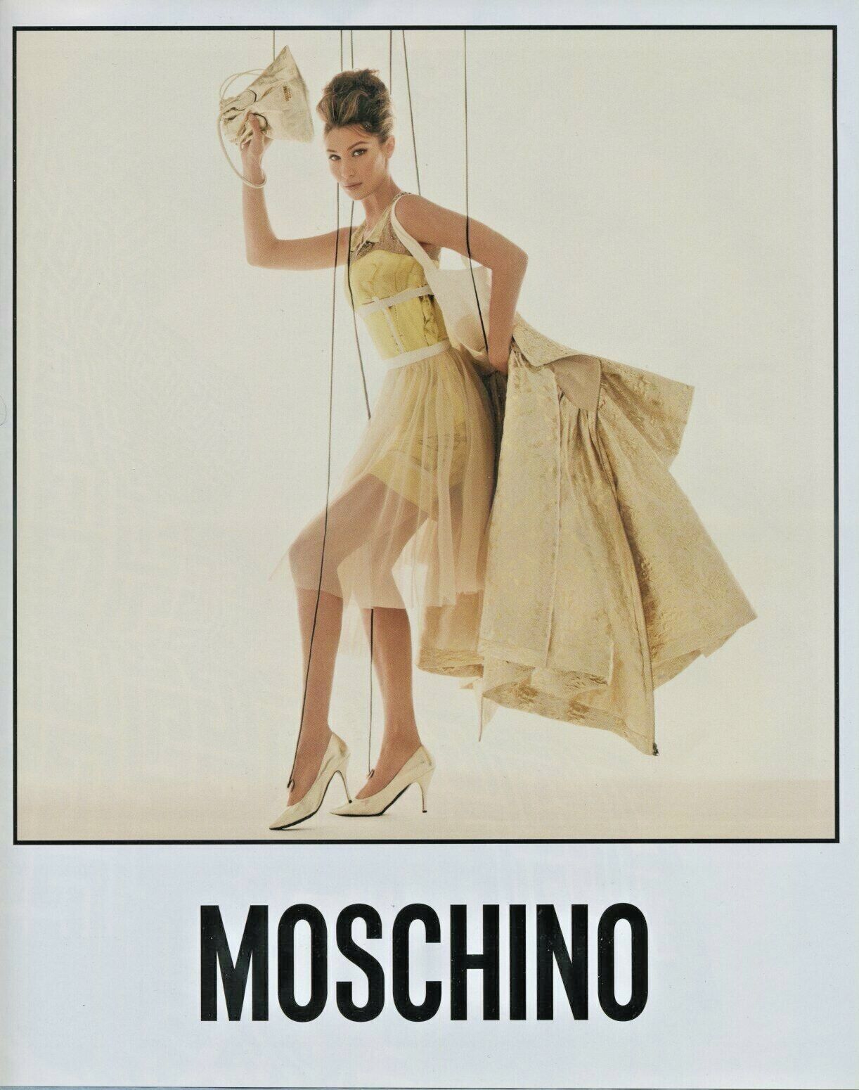 Original Magazine  Page Ad Model Bella Hadid for Moschino