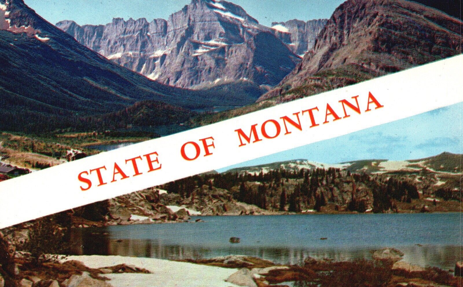 Postcard MT State of Montana Mountain & Water View Chrome Vintage PC f9287