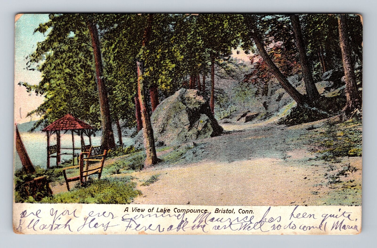 Bristol CT-Connecticut, View Of Lake Compounce, Antique, Vintage c1907 Postcard