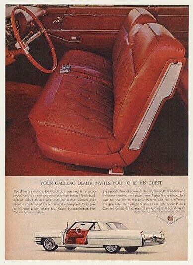 1964 Cadillac Driver\'s Seat Dealer Invites You Ad