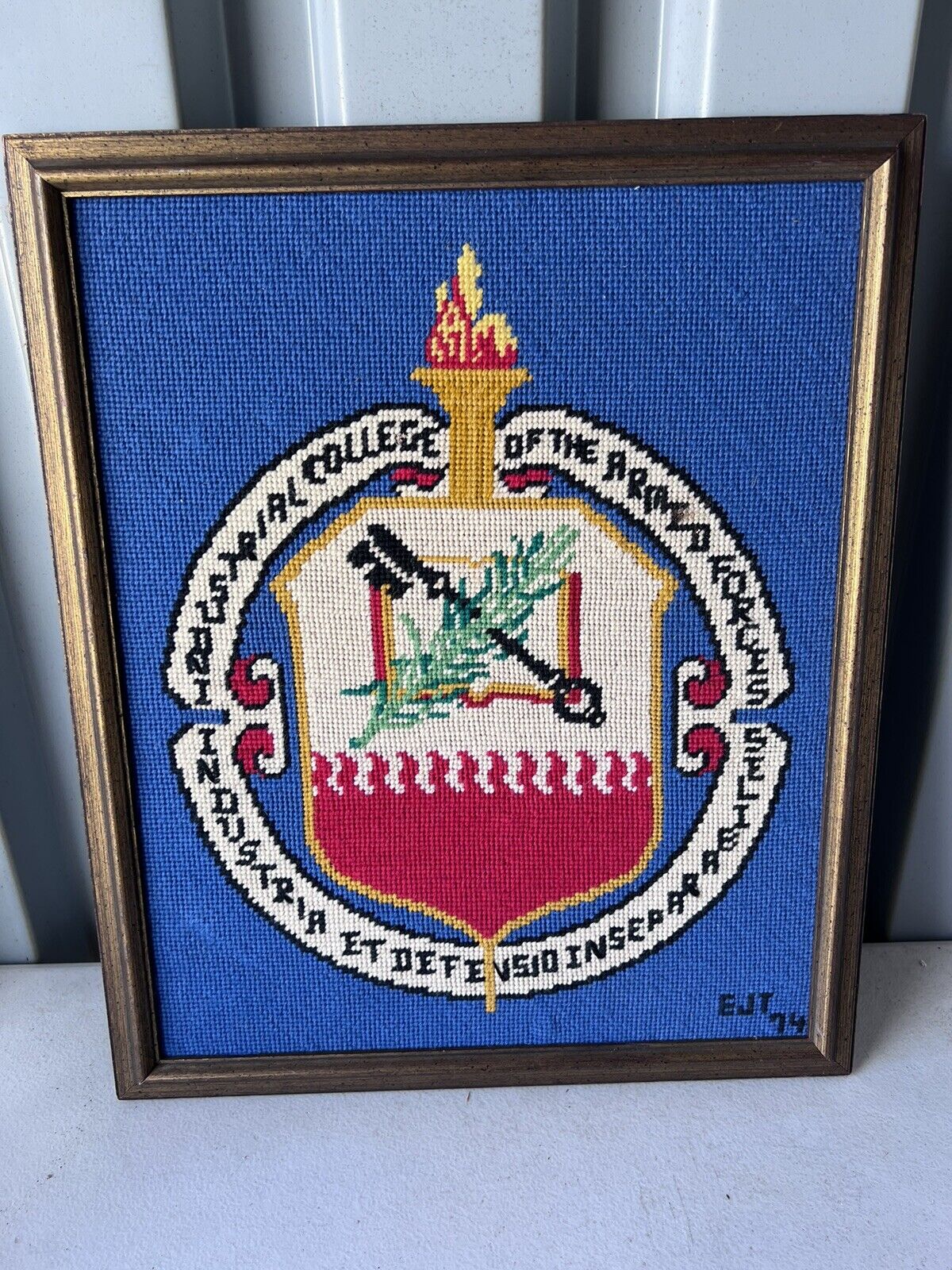 Industrial College Of The Armed Forces Embroidered Framed 1974 Crest