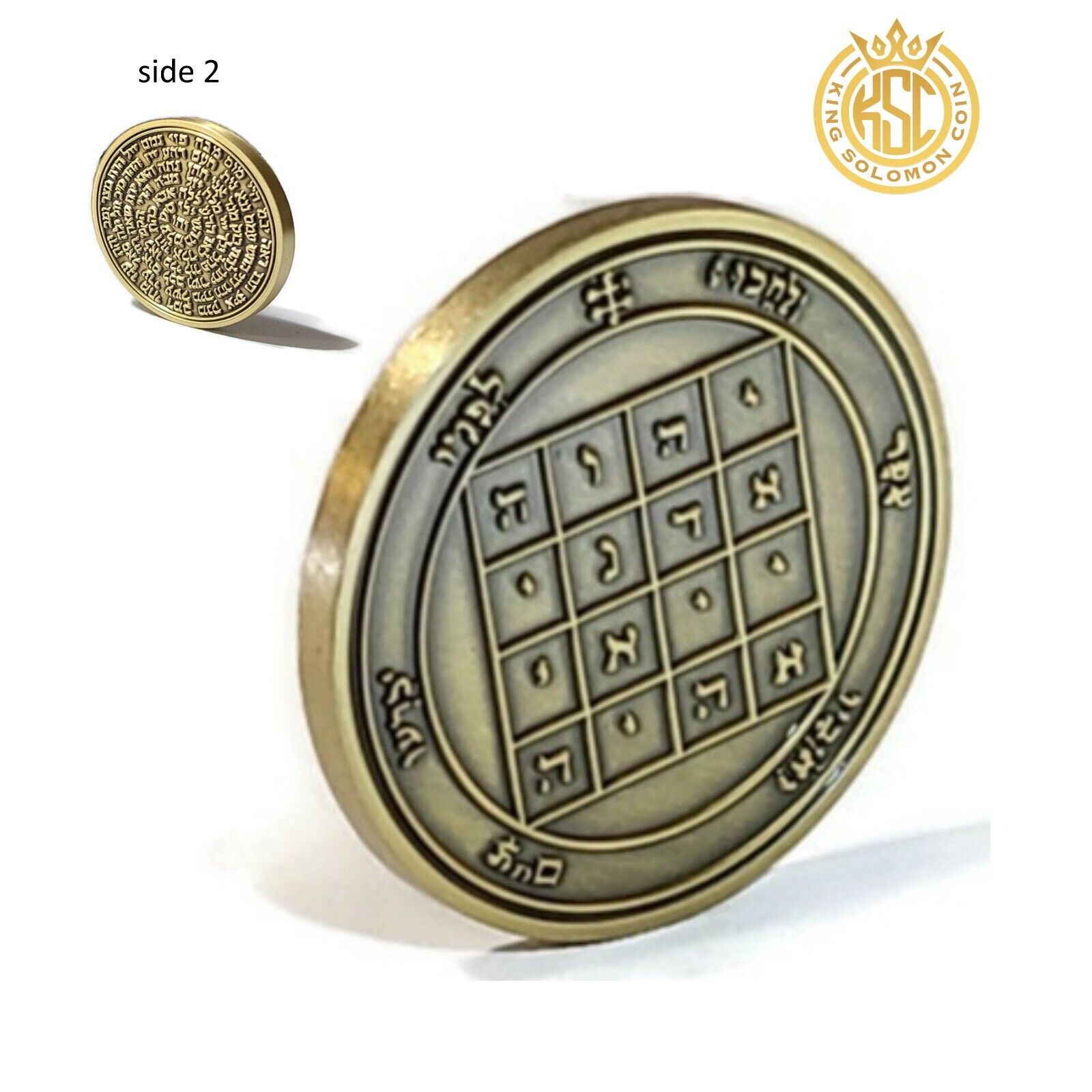 First Pentacle of Saturn + 72 names of God kabbalah King Solomon Coin seal