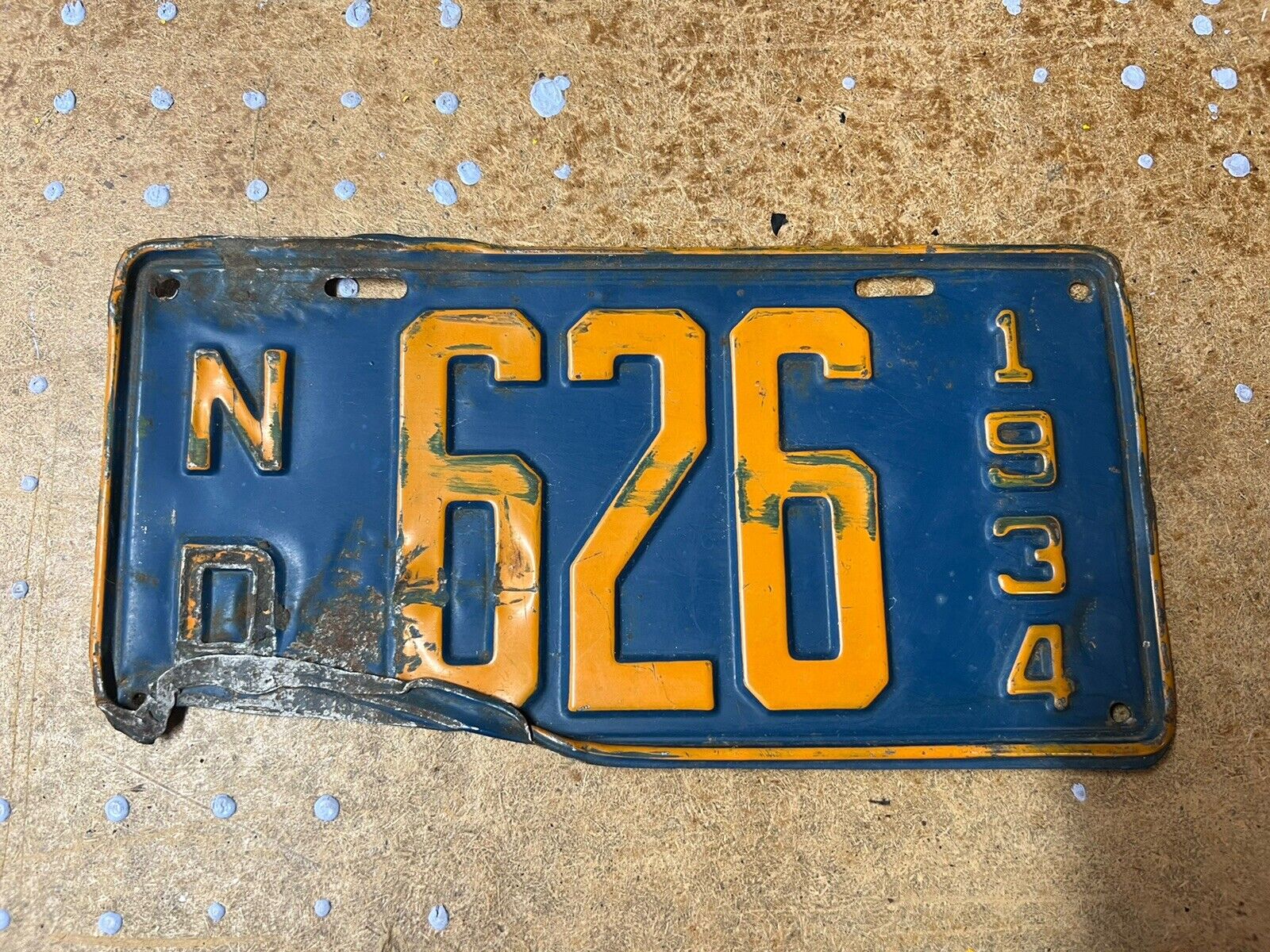 1934 North Dakota Truck license plate Low digit 3 digit