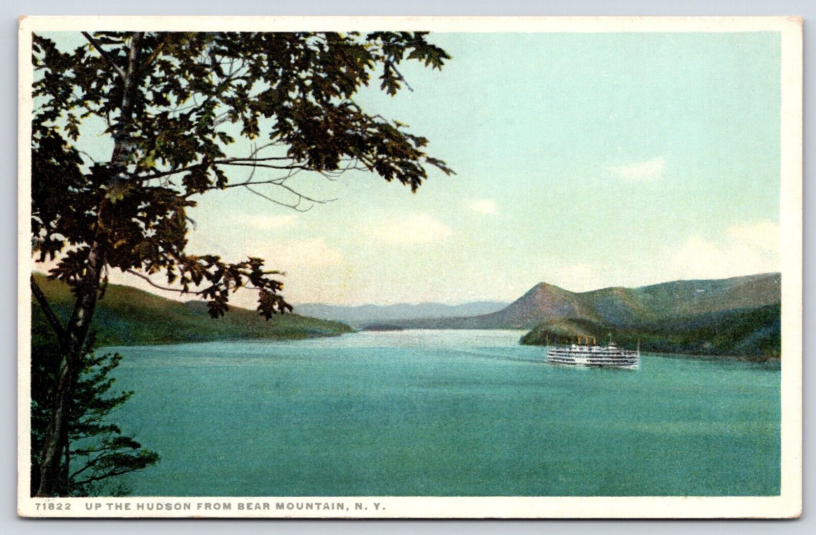 New York Hudson From Bear Mountain Vintage Postcard