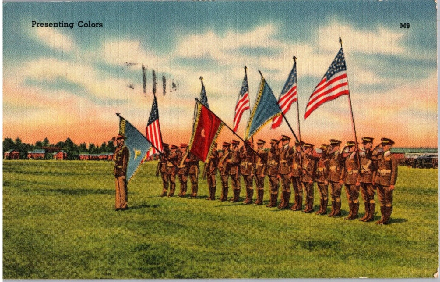 Postcard Presenting the Colors US Military Postmarked 1941