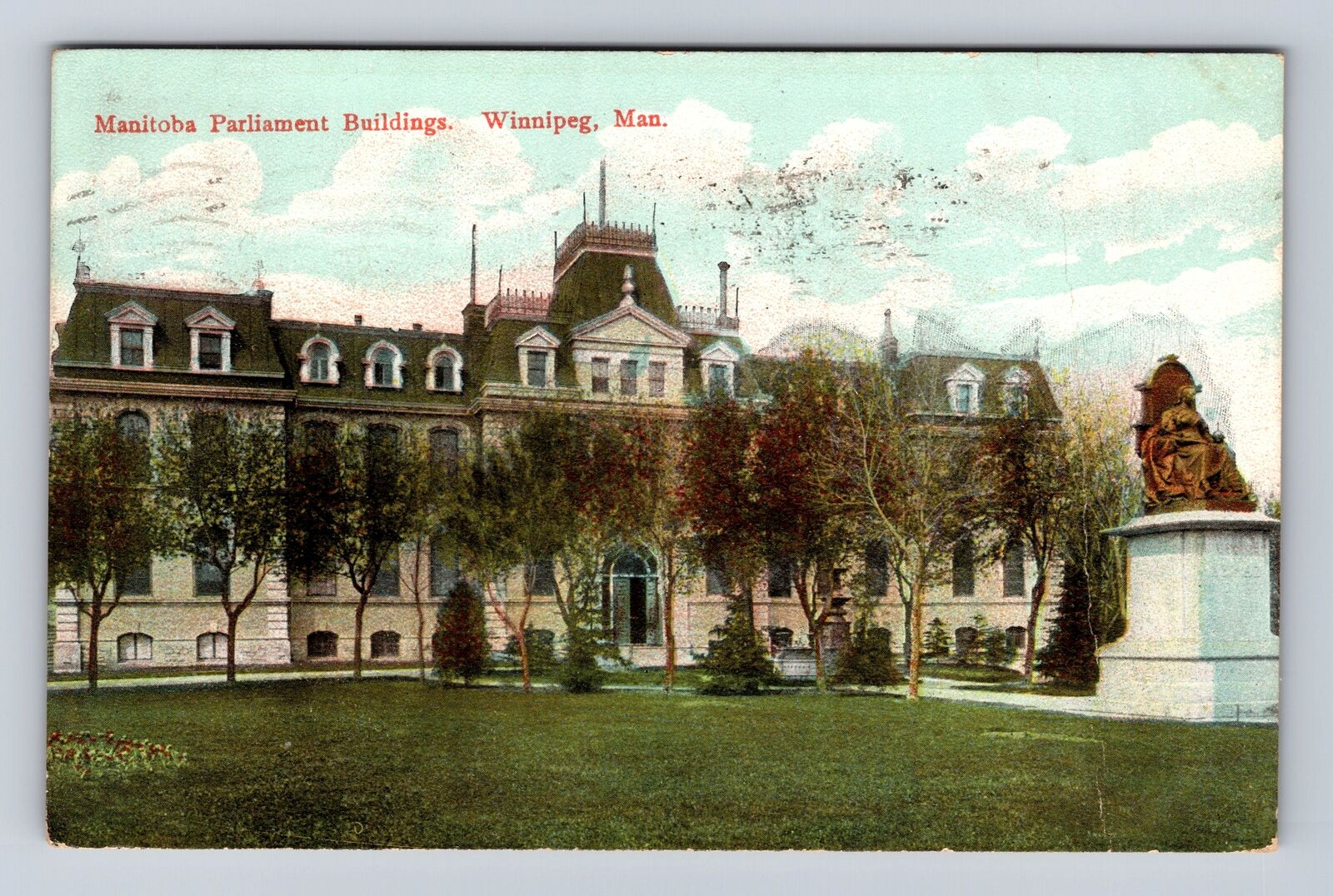 Winnipeg Manitoba-Canada, Manitoba Parliament Buildings, Vintage c1908 Postcard
