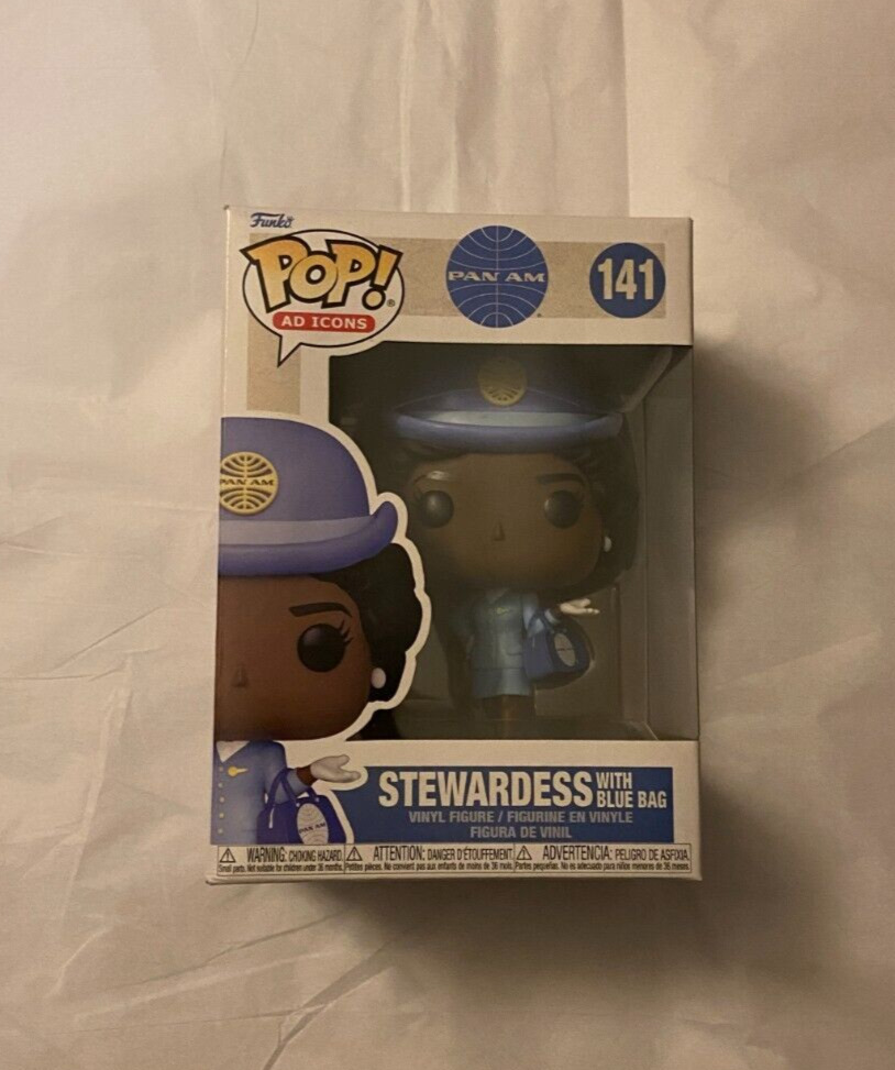 Pan Am Funko POP Ad Icons Vinyl Figure Stewardess with Blue Bag Fast Shipping