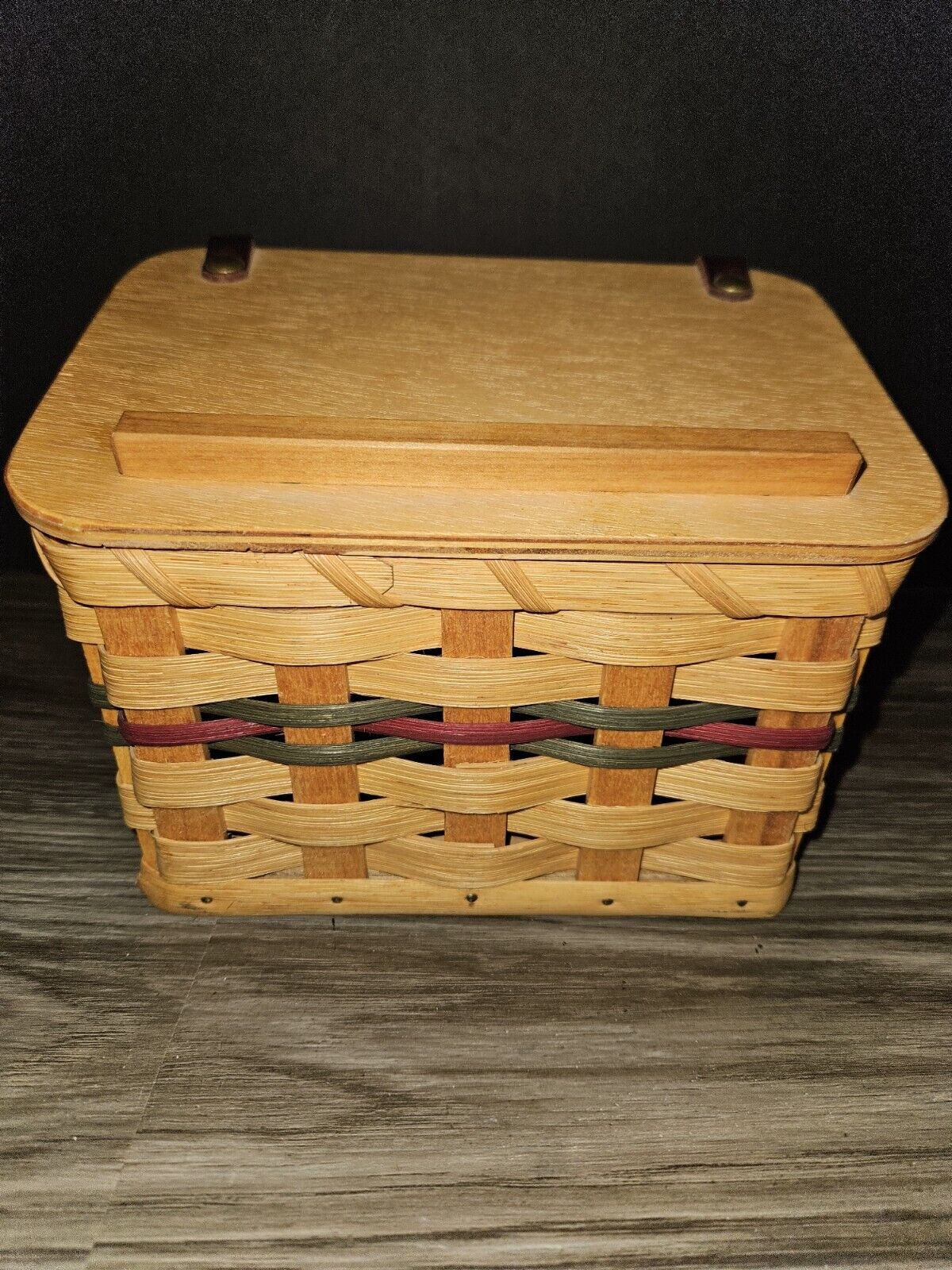 Vintg Amish Swartzenberger Basket Recipe  Box Handmade Basket Signed 